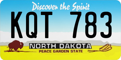 ND license plate KQT783