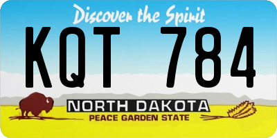 ND license plate KQT784