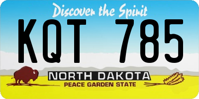 ND license plate KQT785