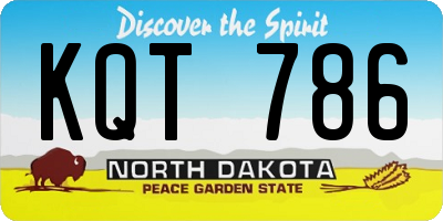 ND license plate KQT786