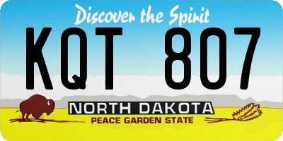 ND license plate KQT807