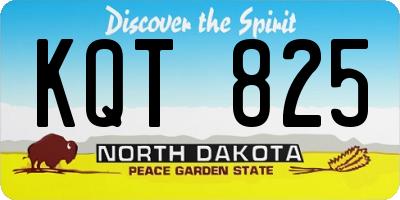 ND license plate KQT825