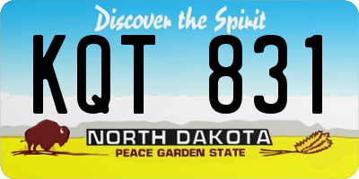 ND license plate KQT831