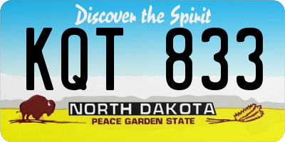 ND license plate KQT833