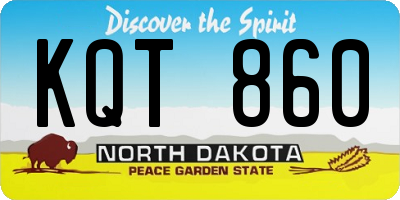 ND license plate KQT860