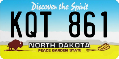 ND license plate KQT861