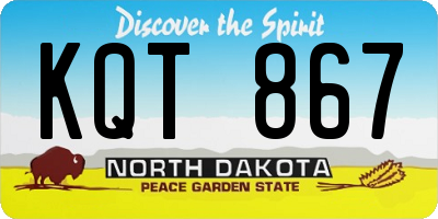 ND license plate KQT867