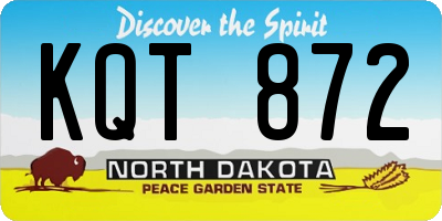 ND license plate KQT872