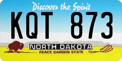 ND license plate KQT873