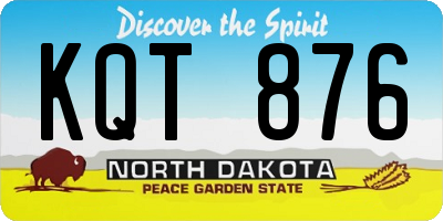 ND license plate KQT876