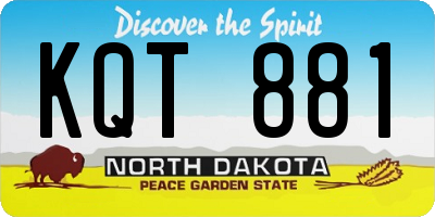 ND license plate KQT881