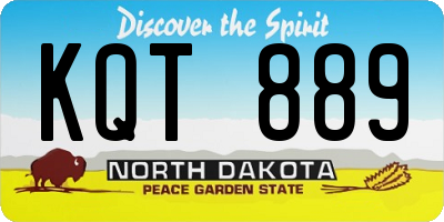 ND license plate KQT889
