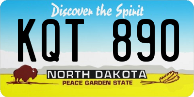 ND license plate KQT890