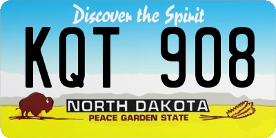 ND license plate KQT908
