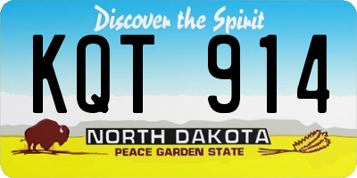 ND license plate KQT914