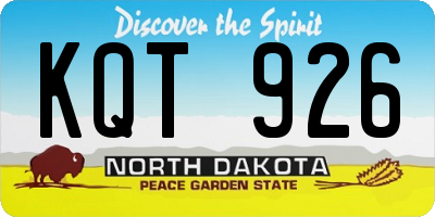 ND license plate KQT926