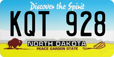 ND license plate KQT928