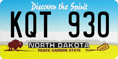ND license plate KQT930