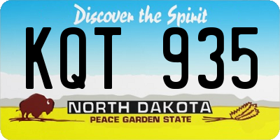 ND license plate KQT935