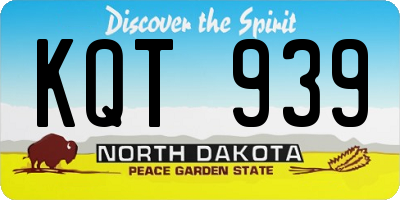 ND license plate KQT939