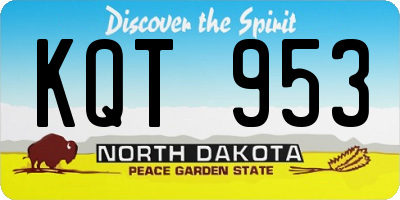 ND license plate KQT953