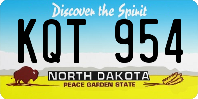 ND license plate KQT954