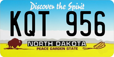 ND license plate KQT956