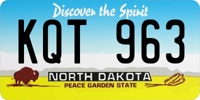ND license plate KQT963