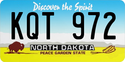 ND license plate KQT972