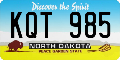ND license plate KQT985