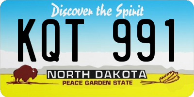 ND license plate KQT991