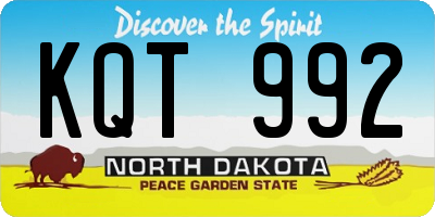 ND license plate KQT992