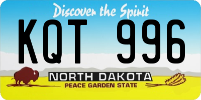 ND license plate KQT996