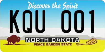 ND license plate KQU001