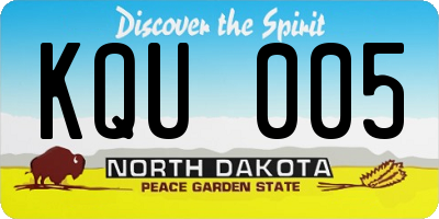 ND license plate KQU005