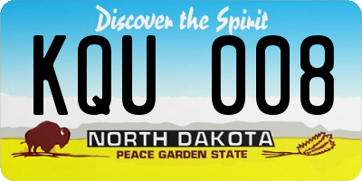 ND license plate KQU008