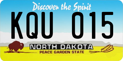 ND license plate KQU015