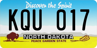 ND license plate KQU017