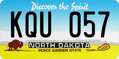ND license plate KQU057
