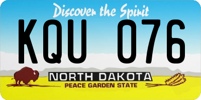 ND license plate KQU076