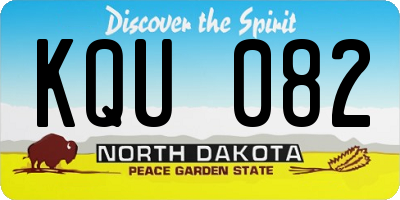 ND license plate KQU082