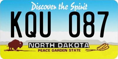 ND license plate KQU087