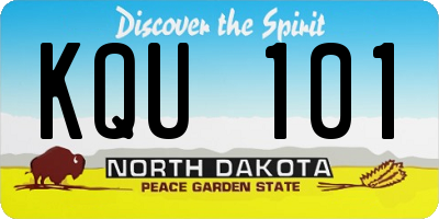 ND license plate KQU101