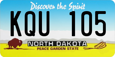ND license plate KQU105