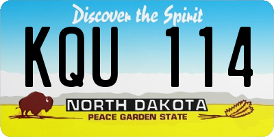 ND license plate KQU114
