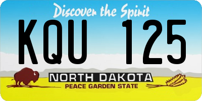 ND license plate KQU125