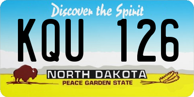 ND license plate KQU126