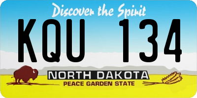 ND license plate KQU134