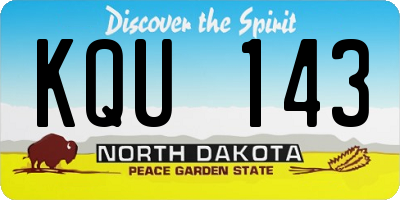 ND license plate KQU143
