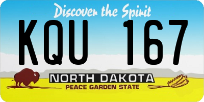 ND license plate KQU167